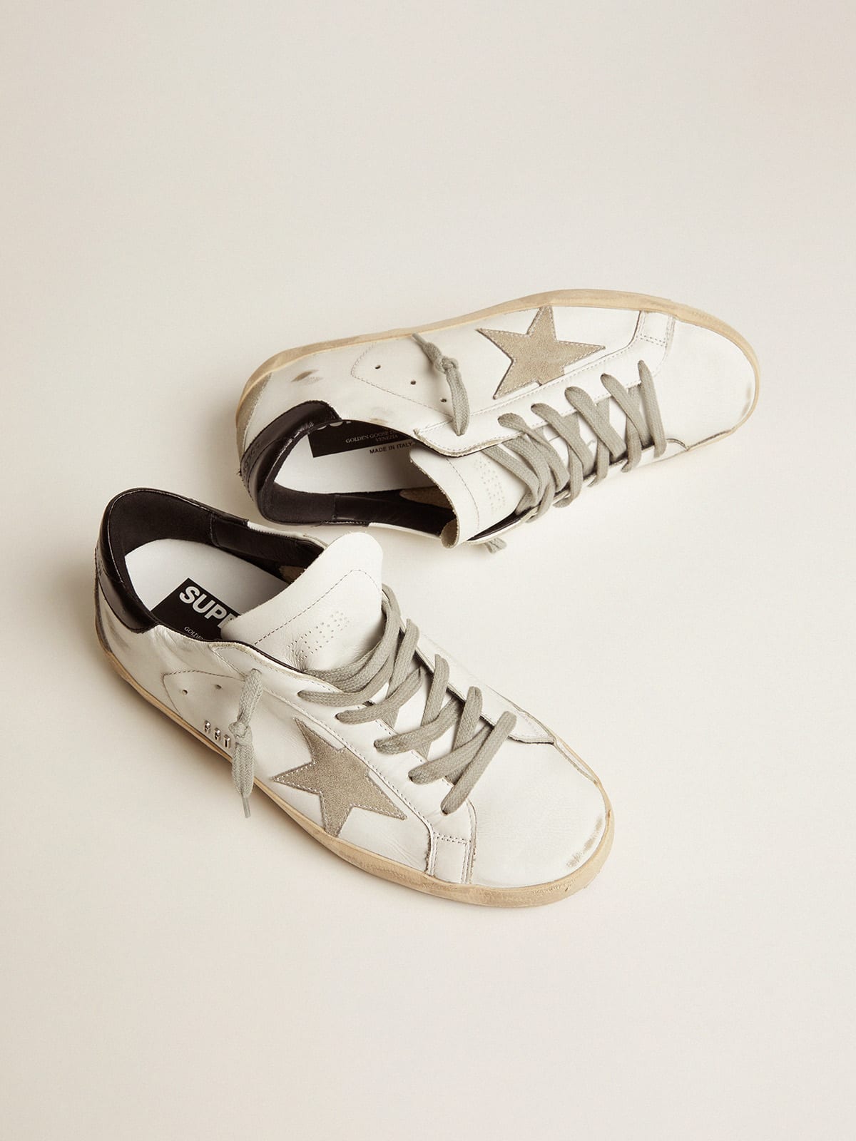 Golden Goose Women's Super-Star with black heel tab and metal stud ...